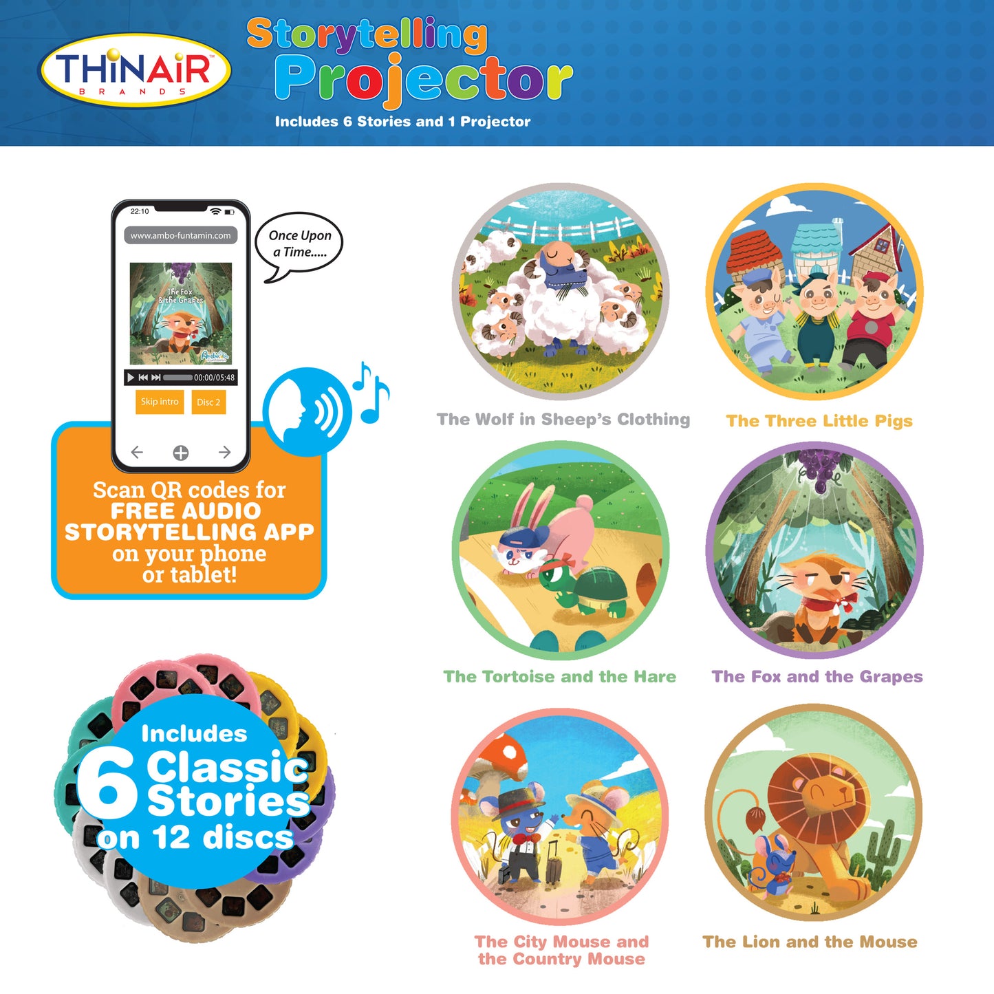 Playful Minds Storytelling Projector - Interactive Tales & Sounds for Kids