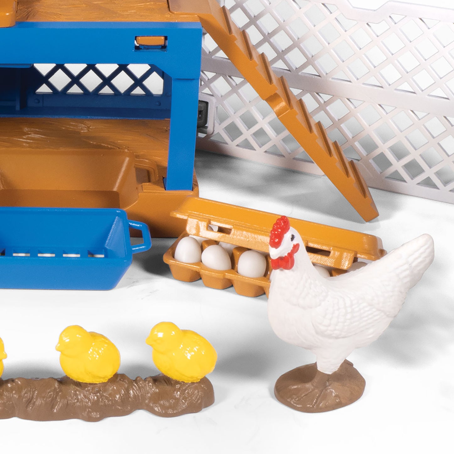 Big Country Toys Chicken Coop Adventure farm playset with blue coop, white hen, eggs, and chicks