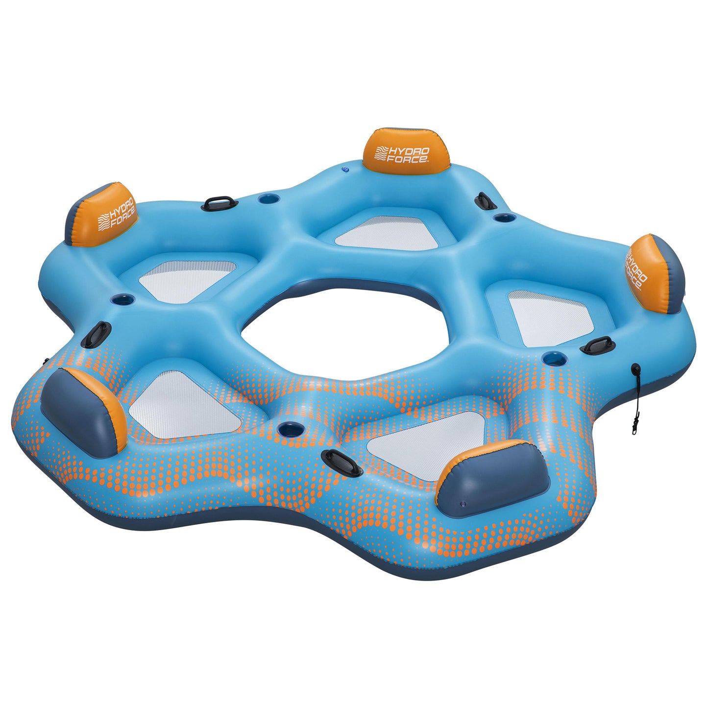Hydro Force Day Drifter Island - 5 Person XL Water Float with Mesh Seats and Cup Holders