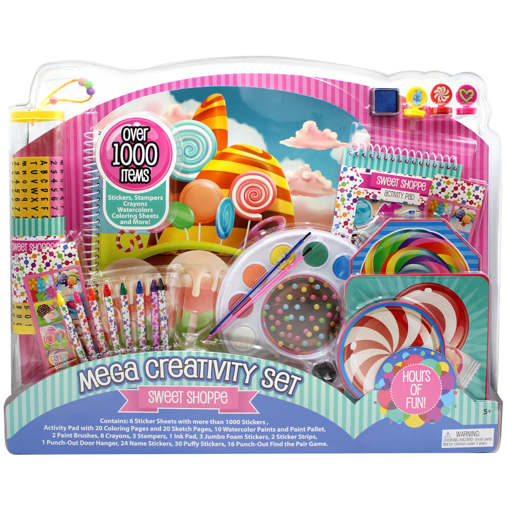 Mega Creativity Set Sweet Shoppe with over 1000 stickers, paints, crayons, and coloring pages