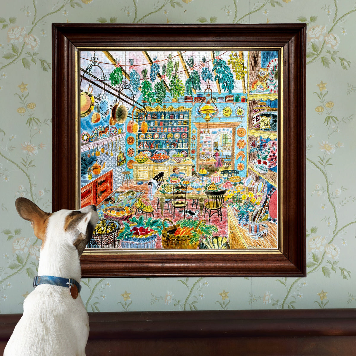 eeBoo Victorian Kitchen 1000 piece jigsaw puzzle with colorful illustrated kitchen scene