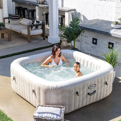 Intex PureSpa Chevron Deluxe 6-Person Inflatable Hot Tub - 77" Square with Jets