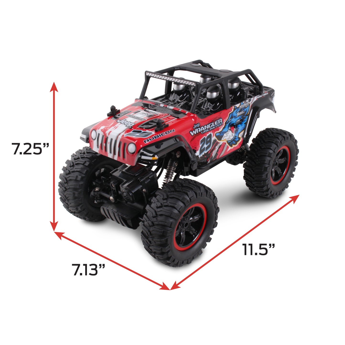 Mean Machines Radio Control 1:16 Jeep Wrangler Unlimited Rock Crawler - Black