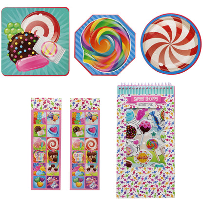 Mega Creativity Set: Sweet Shoppe with colorful plates, stickers, and activity pad