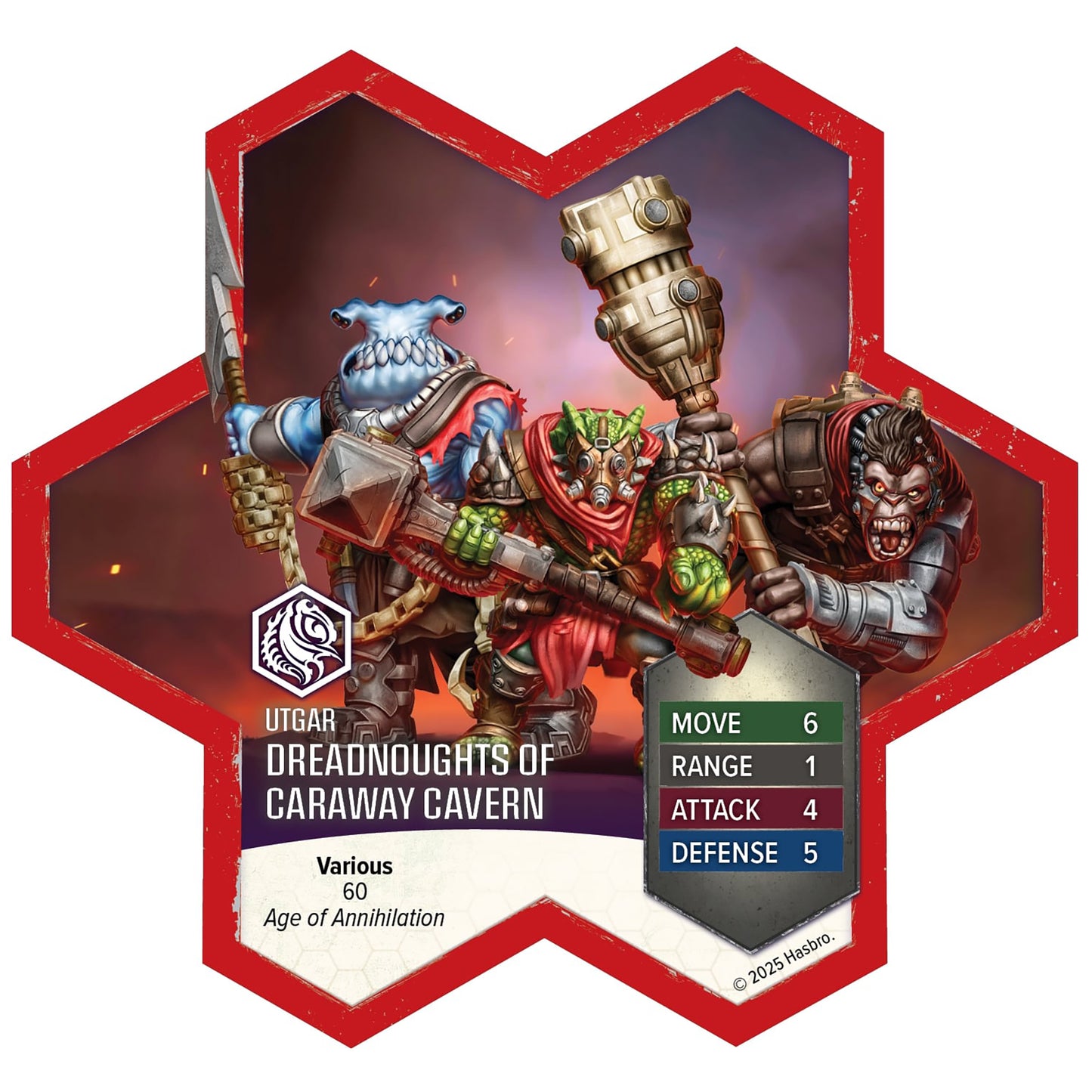 Heroscape Dreadnoughts of Caraway Cavern army expansion with 4 unpainted miniatures and stat cards