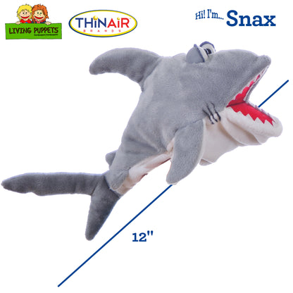 Living Puppets: Snax The Friendly Shark Hand Puppet – 12" Plush