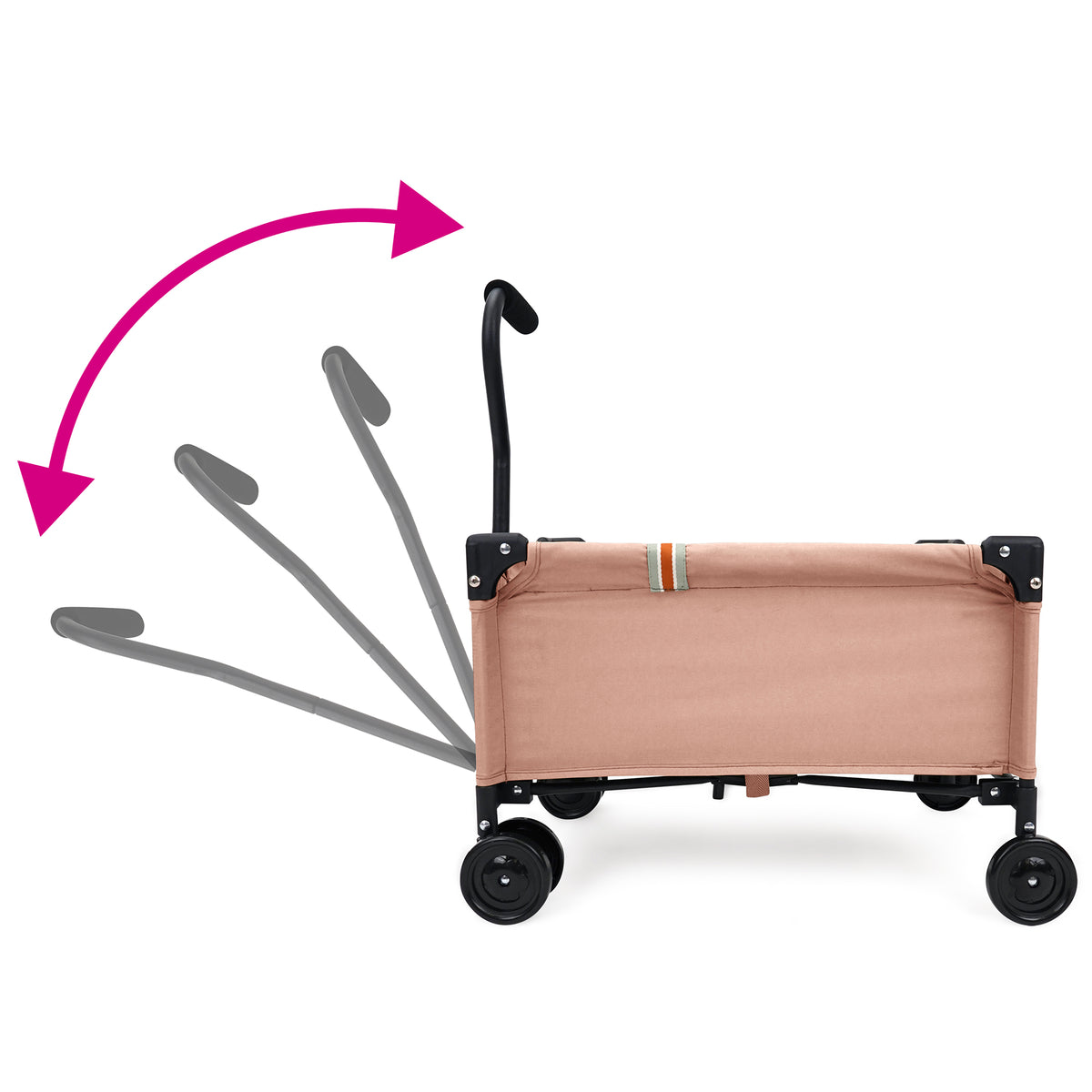 509 Crew Little Wagon in pink with folding pull-along cart and easy-grip handle
