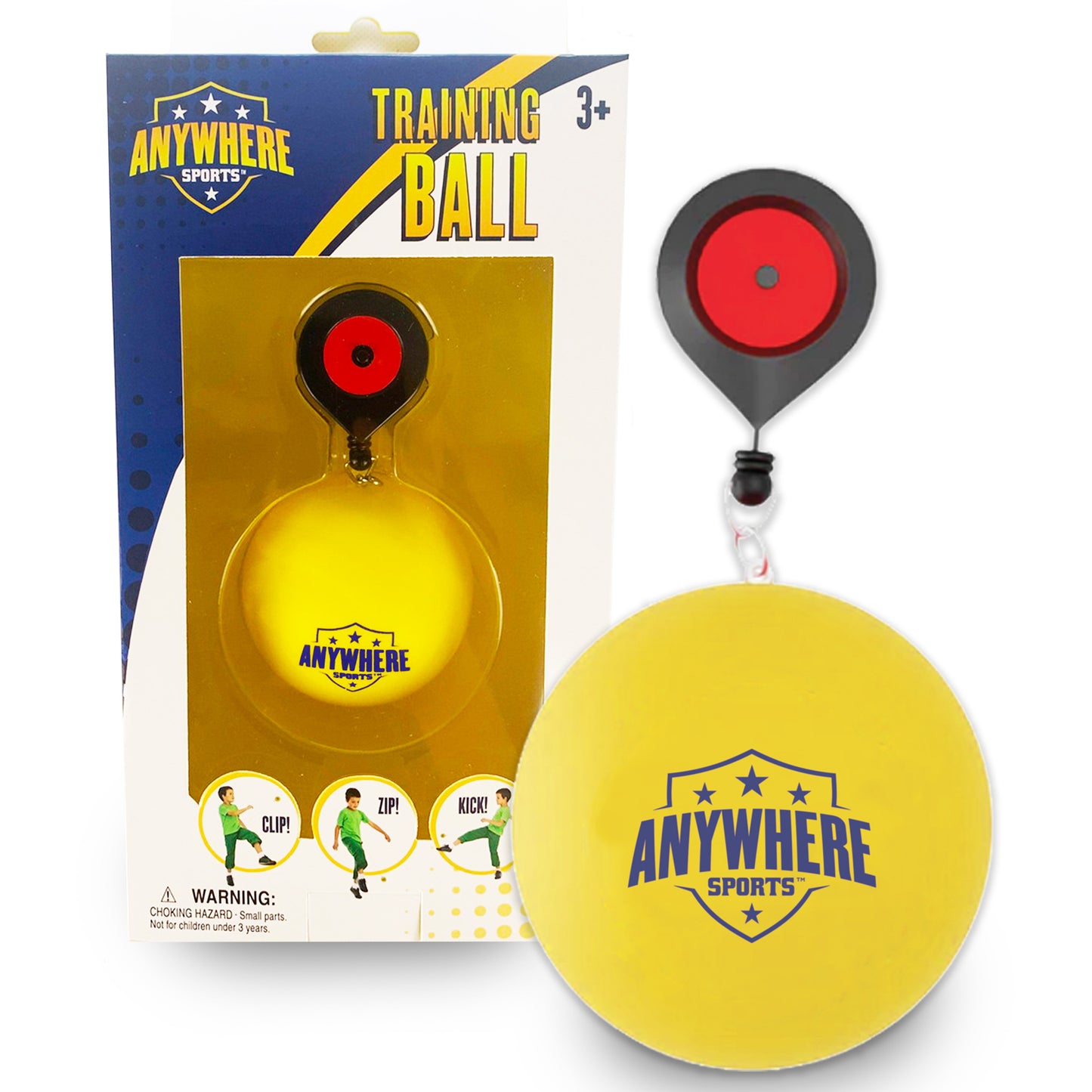 Triple Threat Sports Training Ball - 3-in-1 Leash Clip for Soccer, Football, Rugby