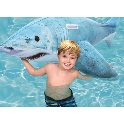 H2OGO! Realistic Shark Ride-On – 72" Inflatable Pool Float with Handles