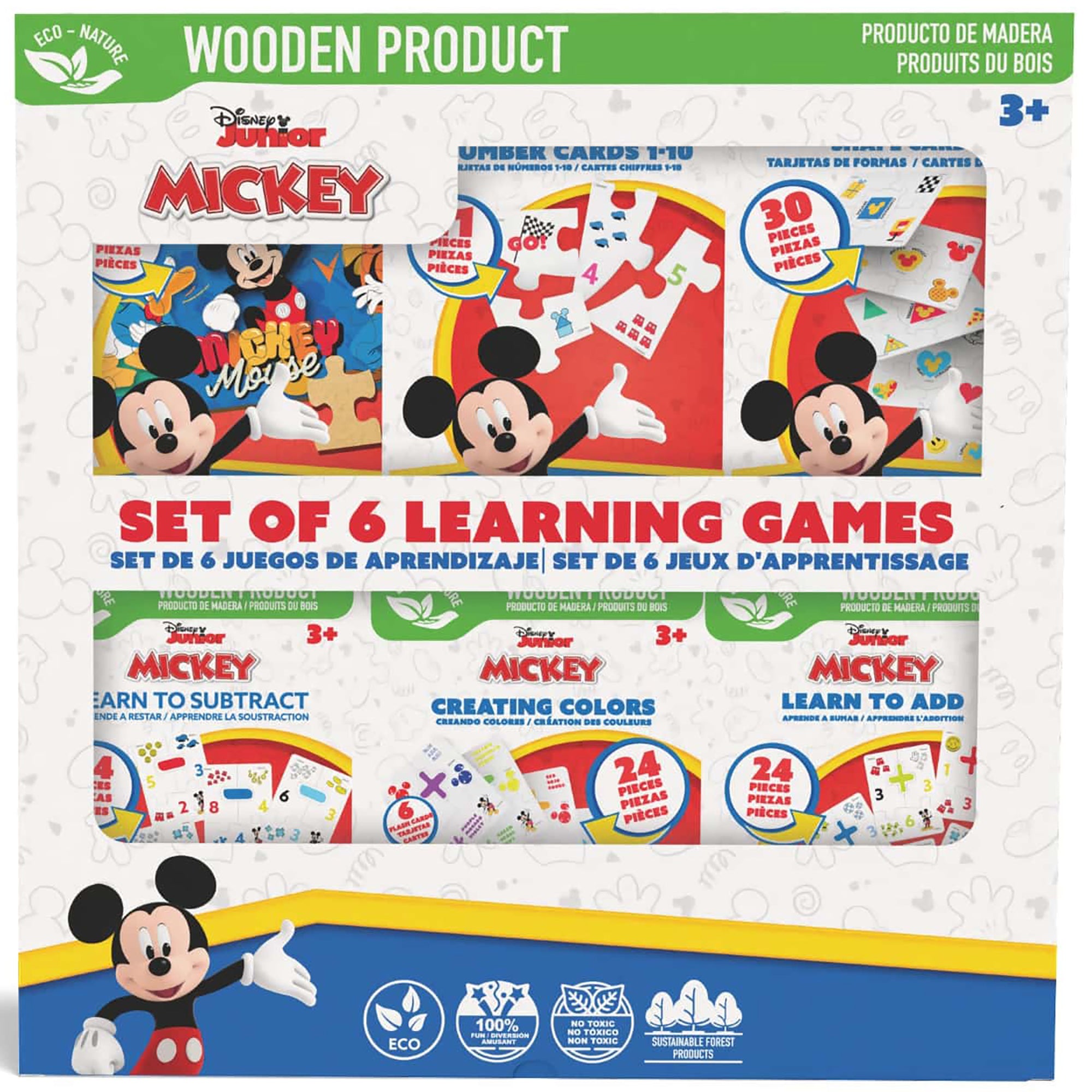❤ディズニー❤CLUB MOUSE BEAT 6体セット ランド ミッキー ドナ Disney Mickey Mouse 6-In-1 Wooden Learning Games Set With