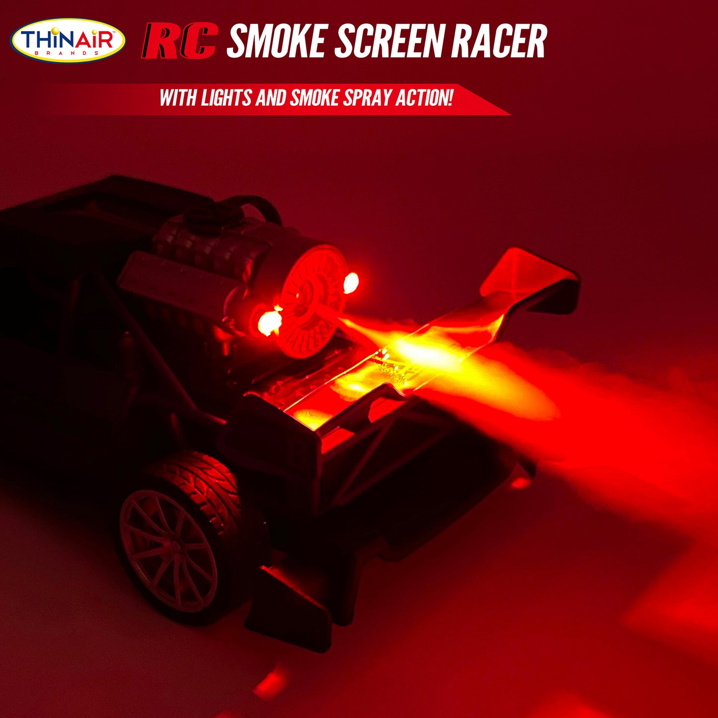 Hyper Drive RC Smoke Screen - Blue Light-Up Racer with Vapor Mist - Kids 5+