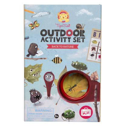Tiger Tribe Outdoor Activity Set: Back to Nature with magnifying glass, activity book, and nature-themed illustration...