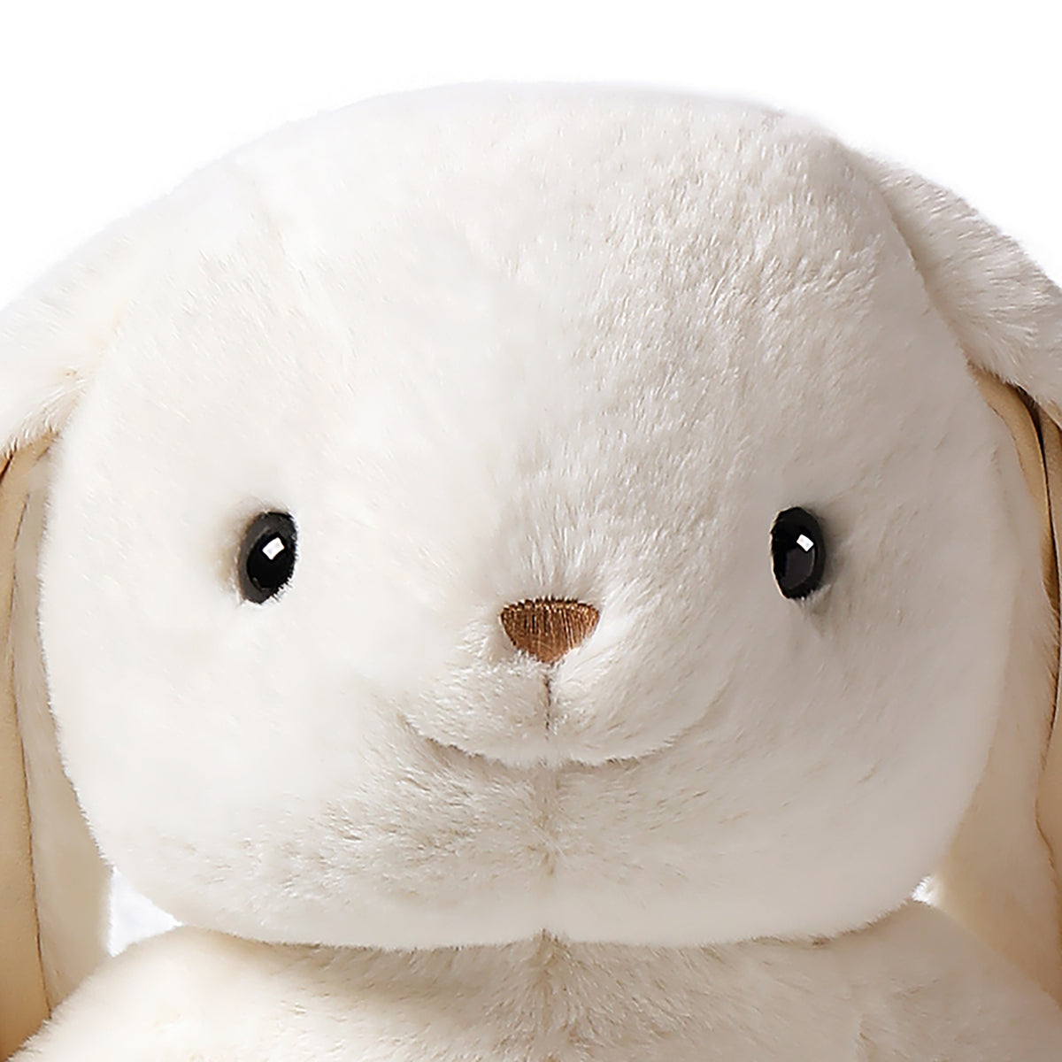 Forest Series Milky Smiling Rabbit 9.8" plush toy with cream-white fur, brown nose, and black eyes