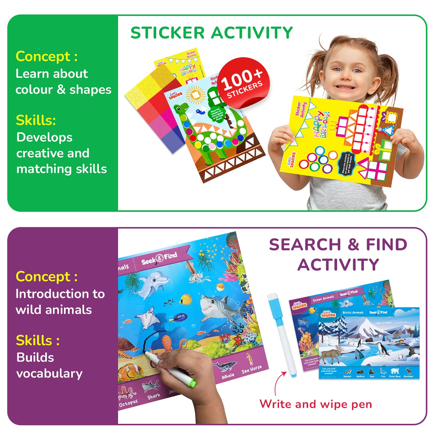 Little Sparks: Smart Busy Box - 7-in-1 Preschool Learning Kit