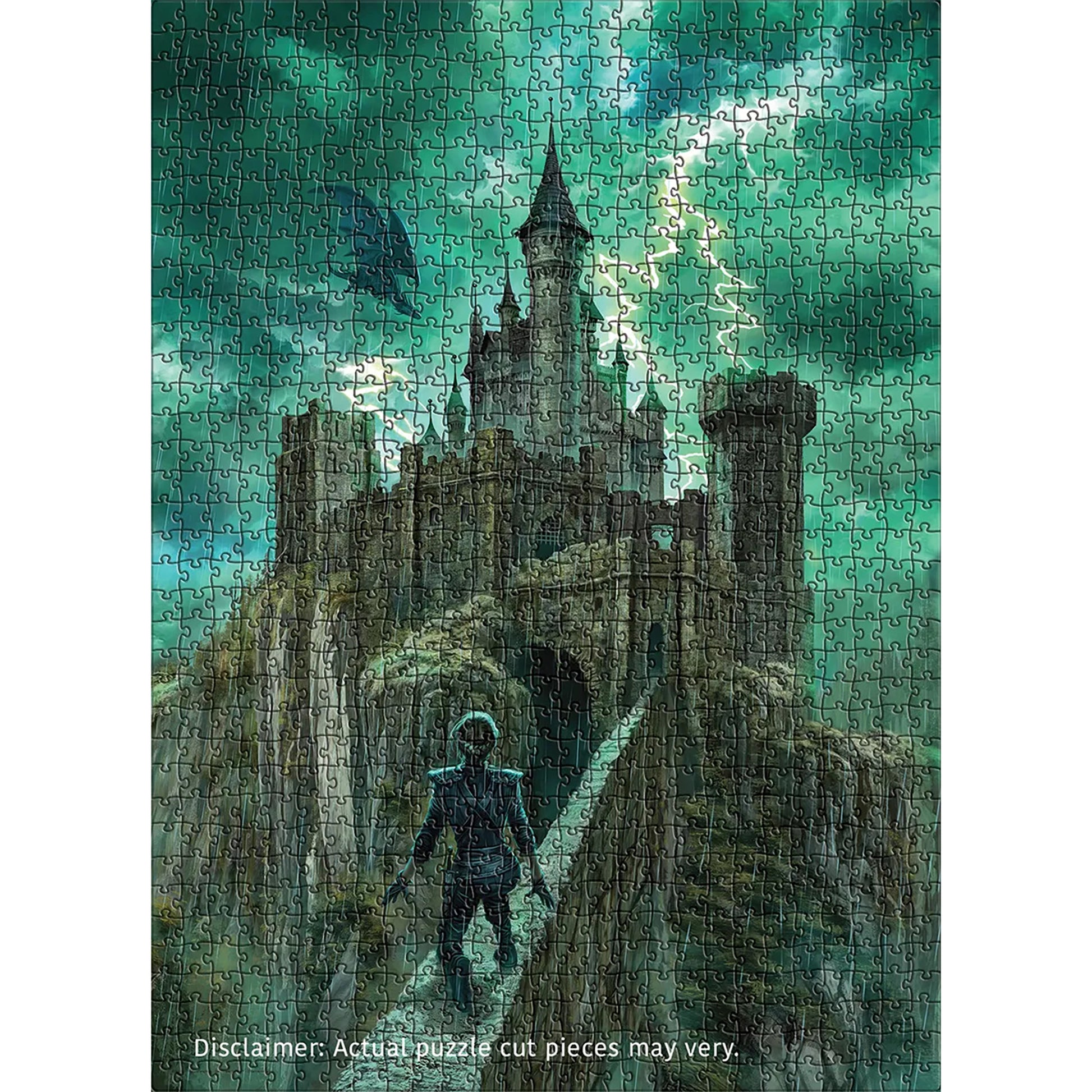 Eurographics Fourth Wing 1000 Piece Puzzle featuring Violet crossing castle parapet
