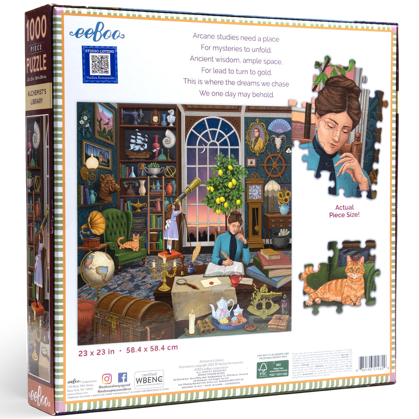 eeBoo Piece&Love Alchemist's Library Jigsaw Puzzle - 1000 pc