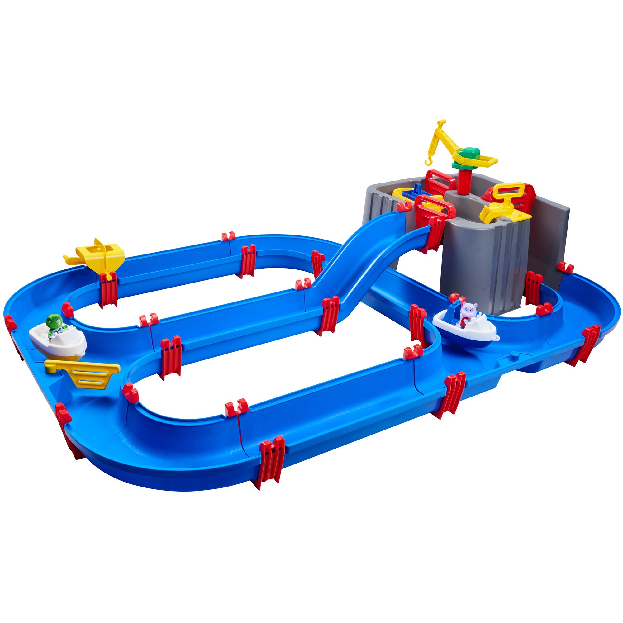 AquaPlay Harbor Waterway Playset With Crane, Pump, Slide, 3 Boats
