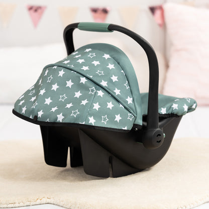 Bayer Design Deluxe Doll Car Seat with Sunshade - Pink & Black