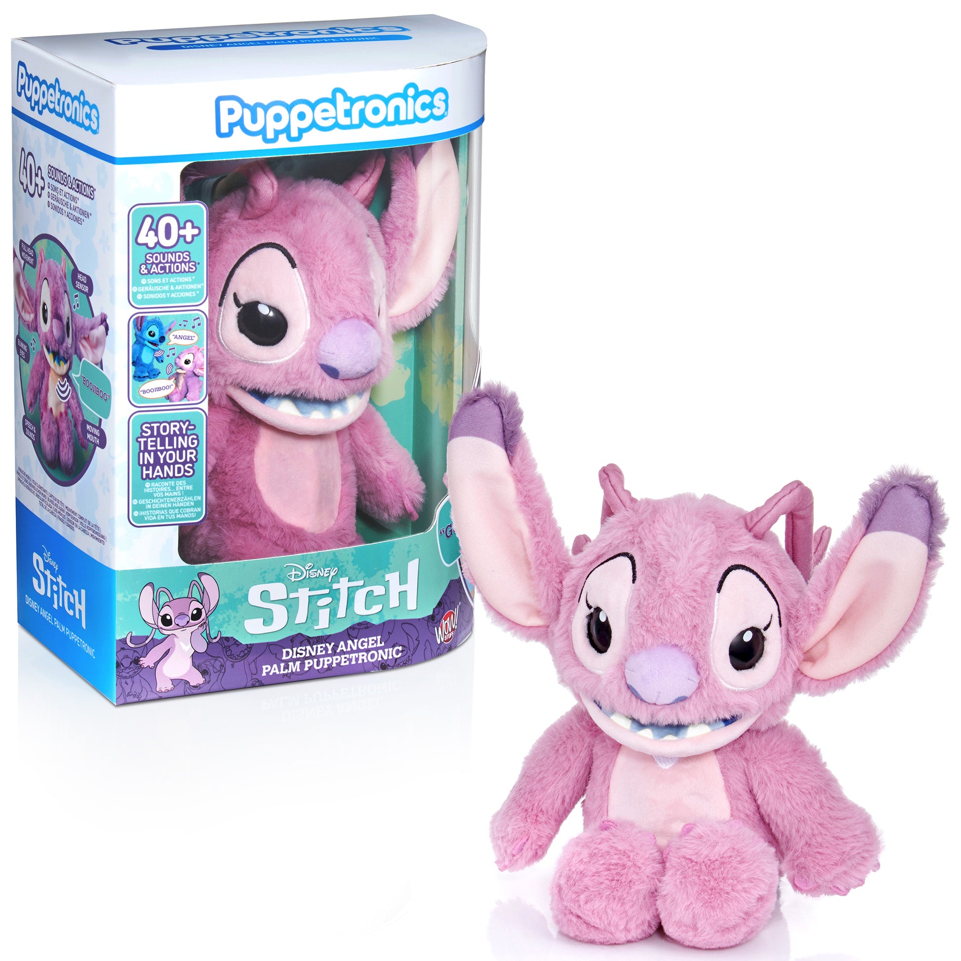 Disney Angel Palm Puppetronic pink plush toy with 40+ sounds and actions