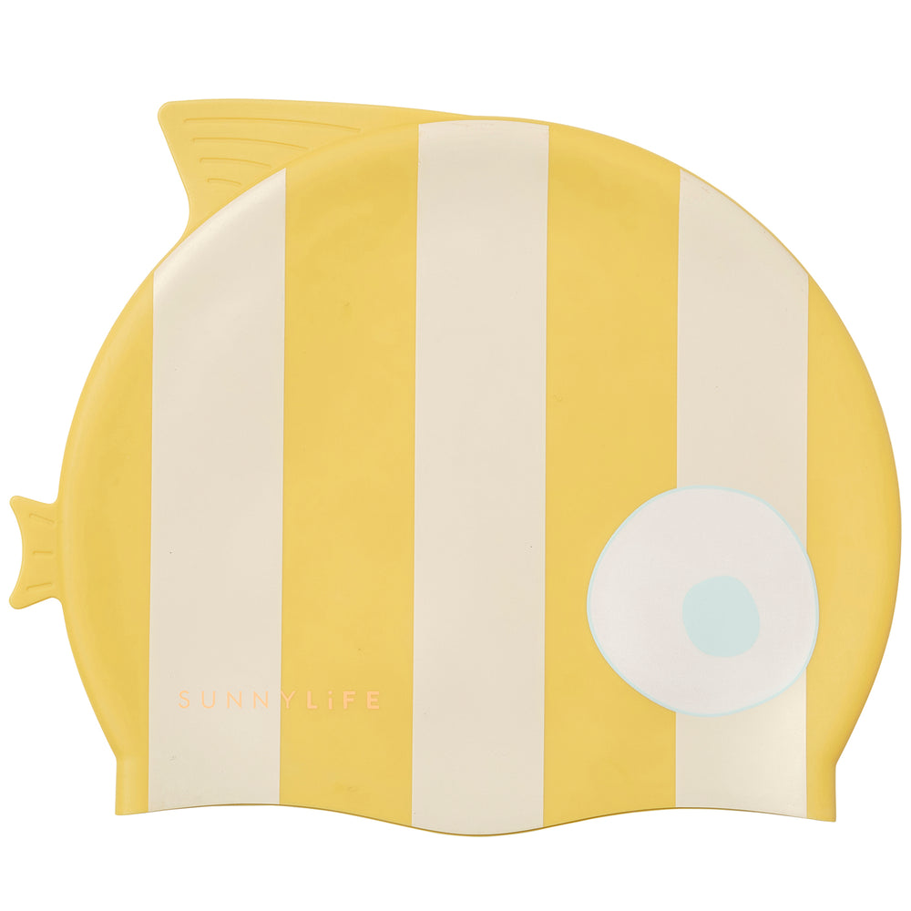 Sunnylife Finn The Fish Kids' Silicone Swim Cap, Ages 3-9