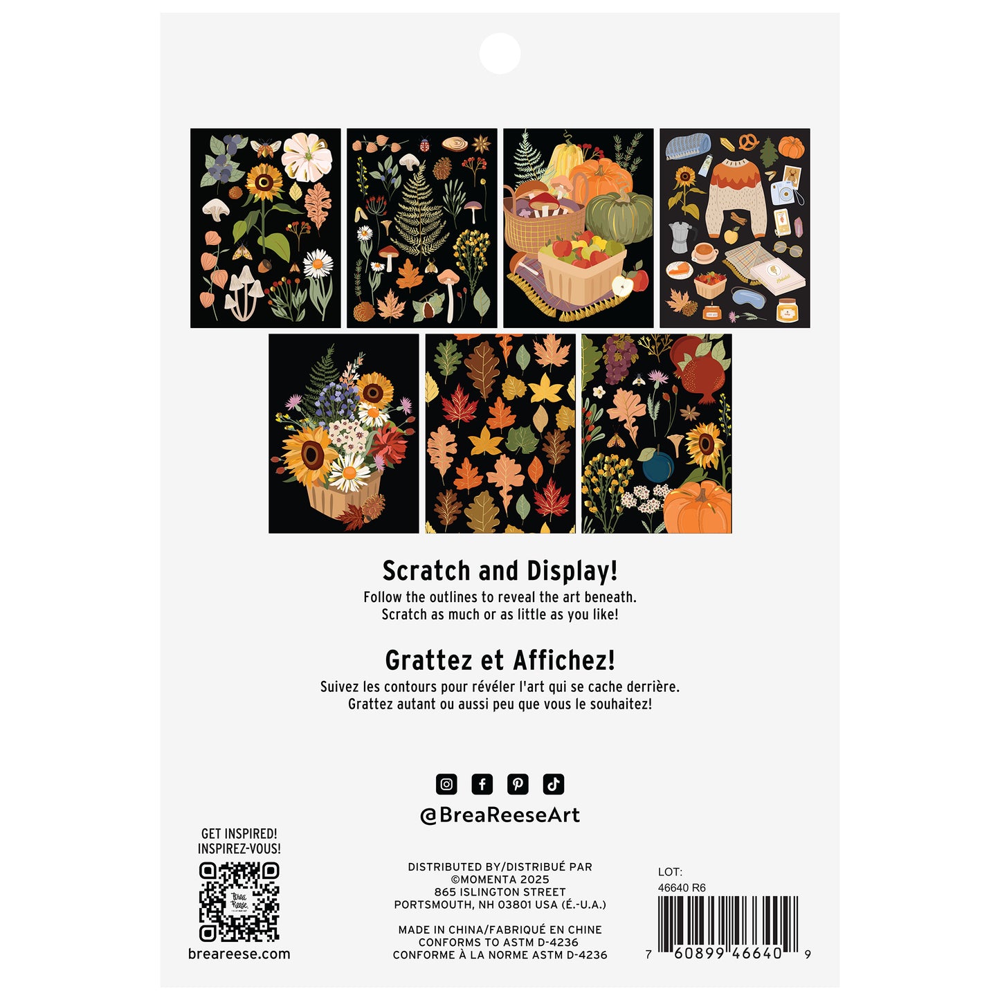Scratch Art Paper Pad - Fall Foraging scratch and reveal activity set with autumn designs
