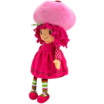 Strawberry Shortcake Raspberry Torte 15" plush doll with pink hat and magenta curly hair