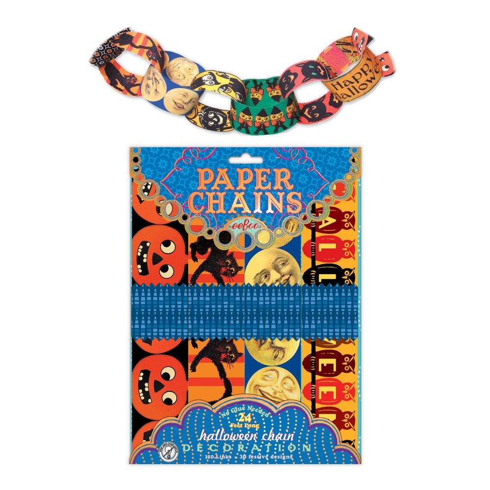 eeBoo Vintage Halloween 120-Link Paper Chain Decoration Kit