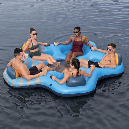Hydro Force Day Drifter Island - 5 Person XL Water Float with Mesh Seats and Cup Holders