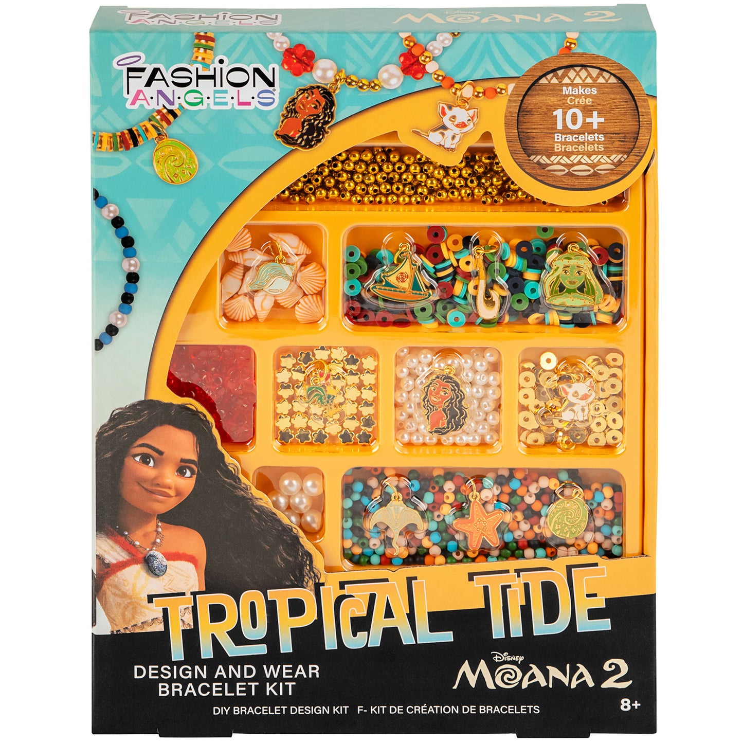 Disney Moana 2 Tropical Tide bracelet design kit with beads, charms, and gold accents