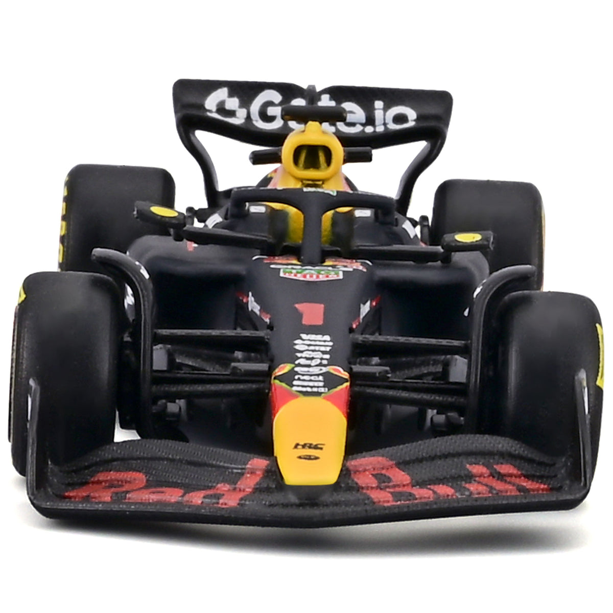 Bburago 1:64 Red Bull RB21 Max Verstappen diecast race car with yellow and black design on blister card