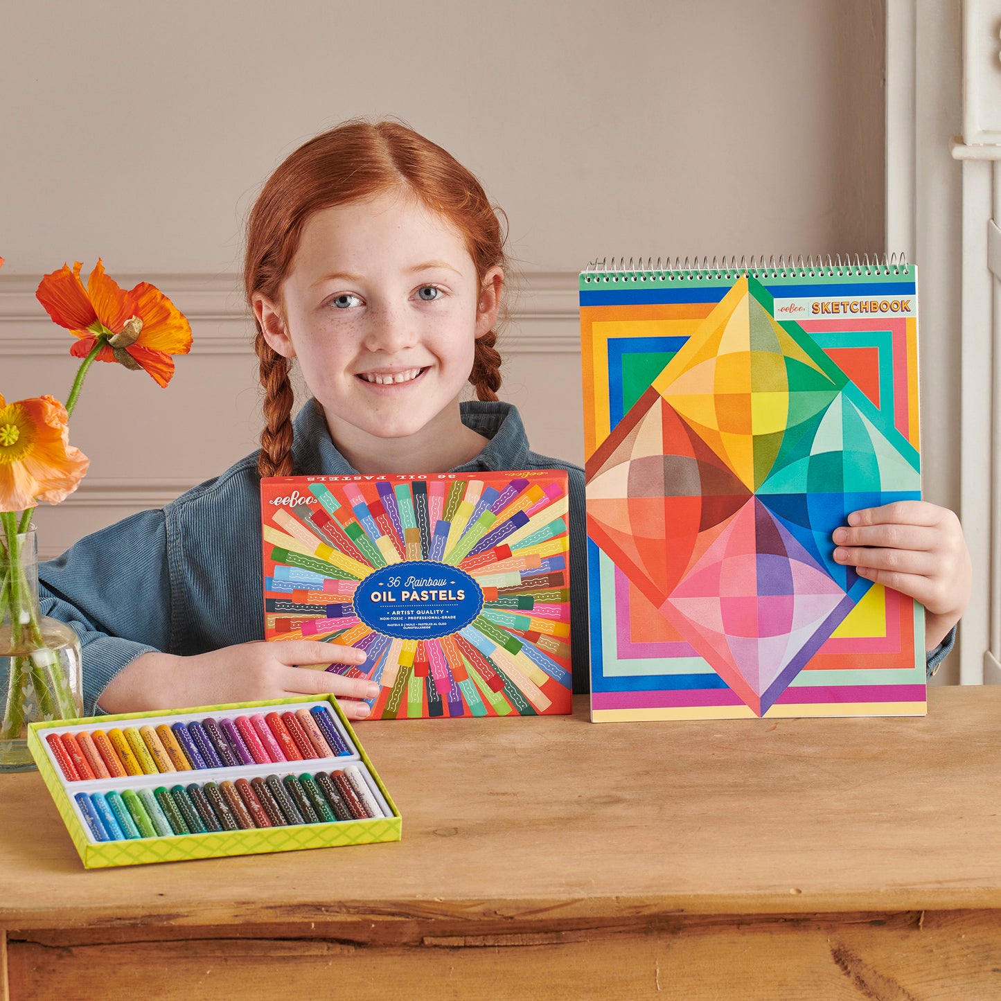 eeBoo Artist Collection Vibrant Oil Pastels Set - Rainbow 36 Colors