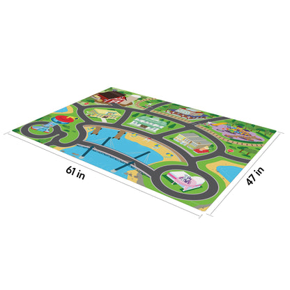 Paw Patrol Imaginmat Jumbo floor playmat 47x61 inches with roads, buildings, and 2 toy cars