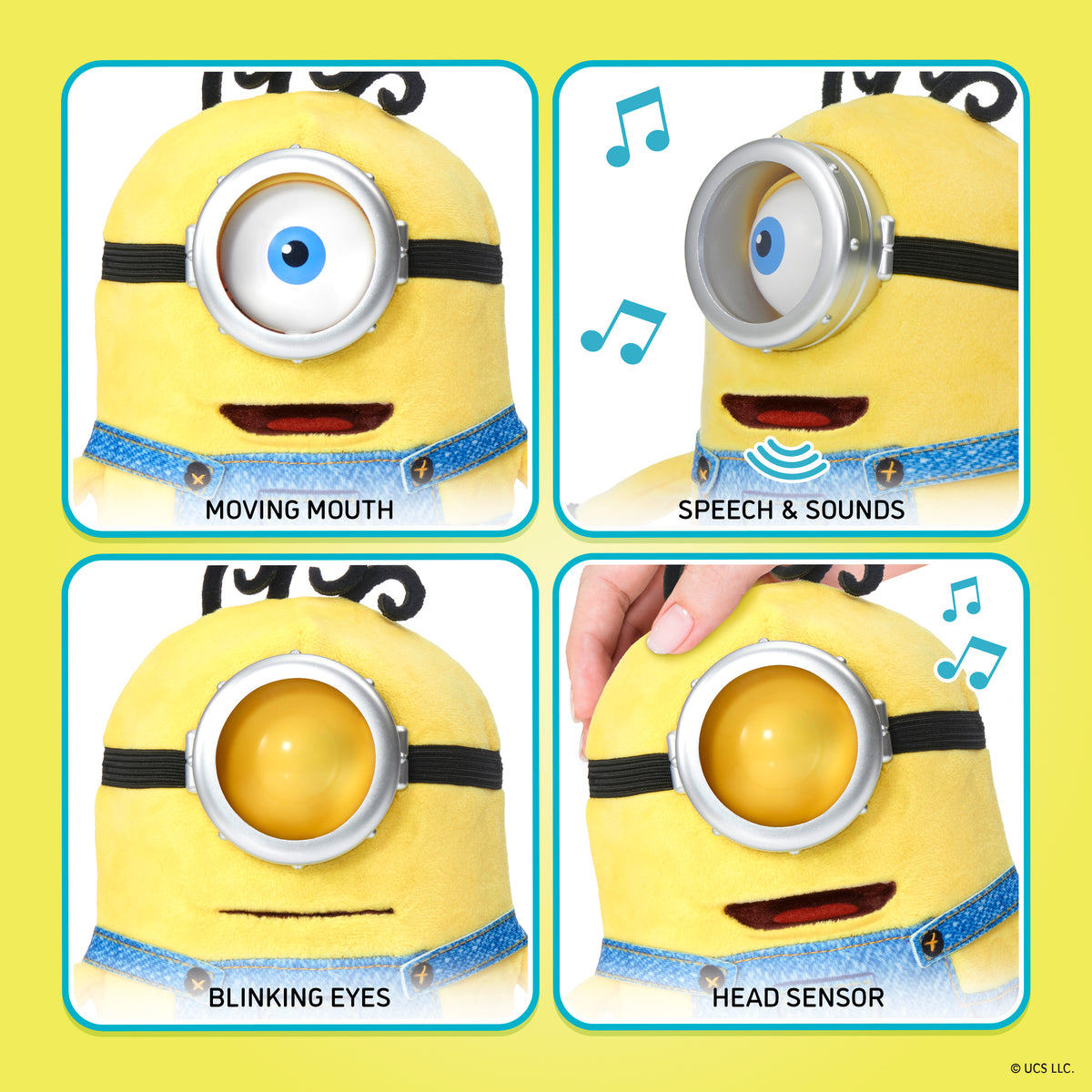 WOW! Stuff Minions Palm Puppetronic - James interactive toy with moving mouth, blinking eyes, and 40+ sounds