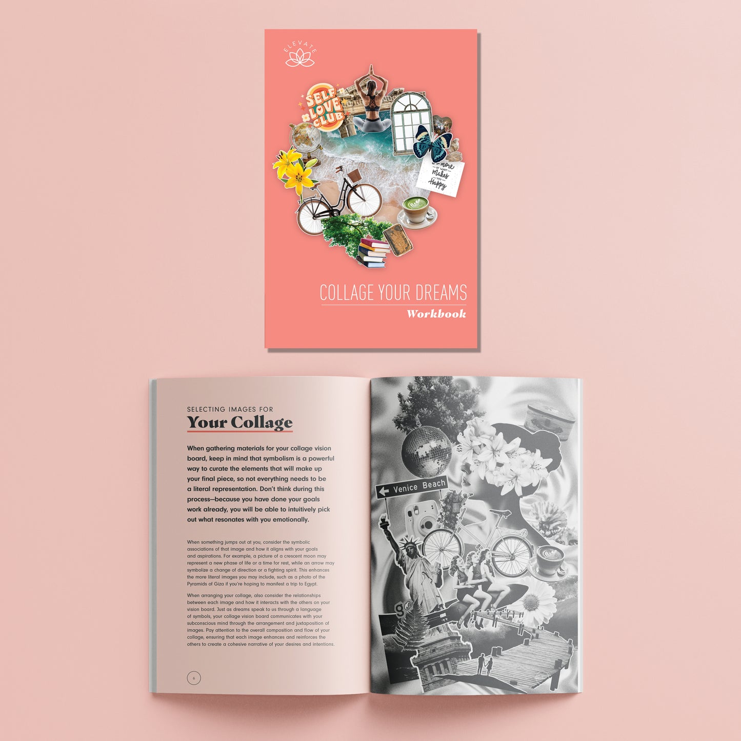 Elevate Vision Board Kit - Collage Your Dreams Workbook with inspirational collage images