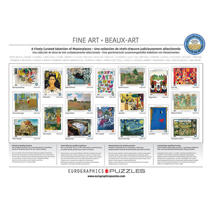 Eurographics Fine Art Beaux-Art puzzle collection featuring masterpieces by Van Gogh, Monet, Kahlo and more