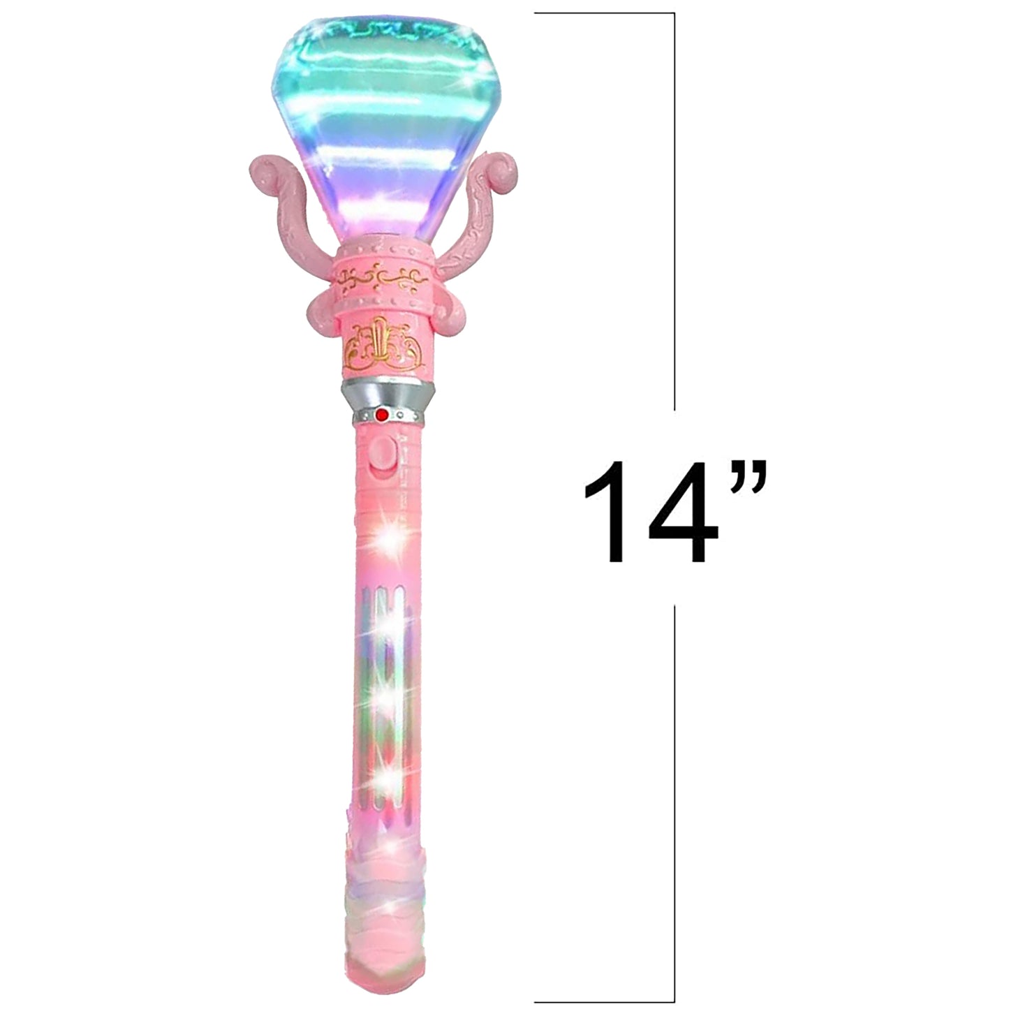 Twinkling Diamond LED Spinning Wands - 2pc Set, Pink & Blue