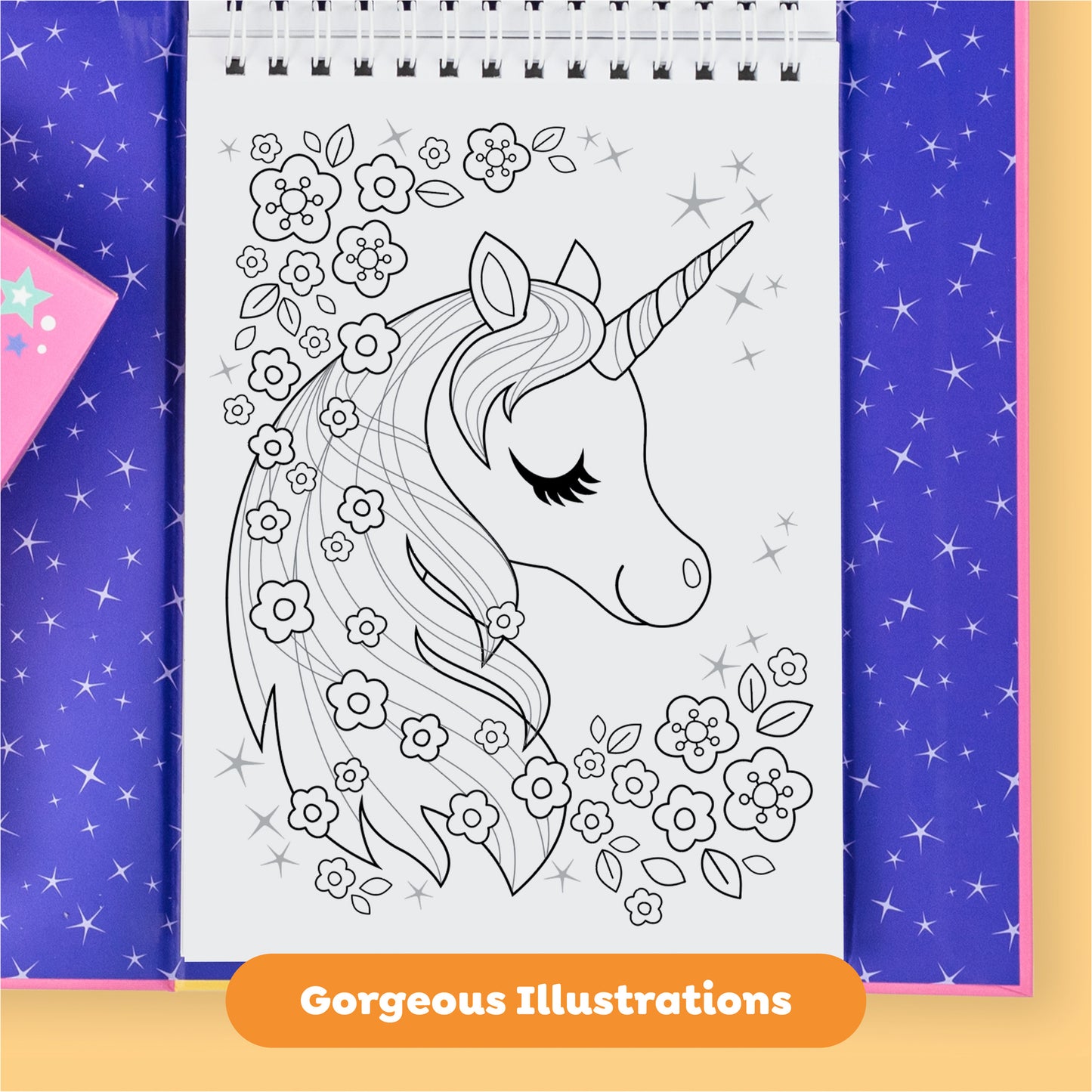 Tiger Tribe Unicorn-Themed Coloring Activity Set - Portable with Markers & Stickers