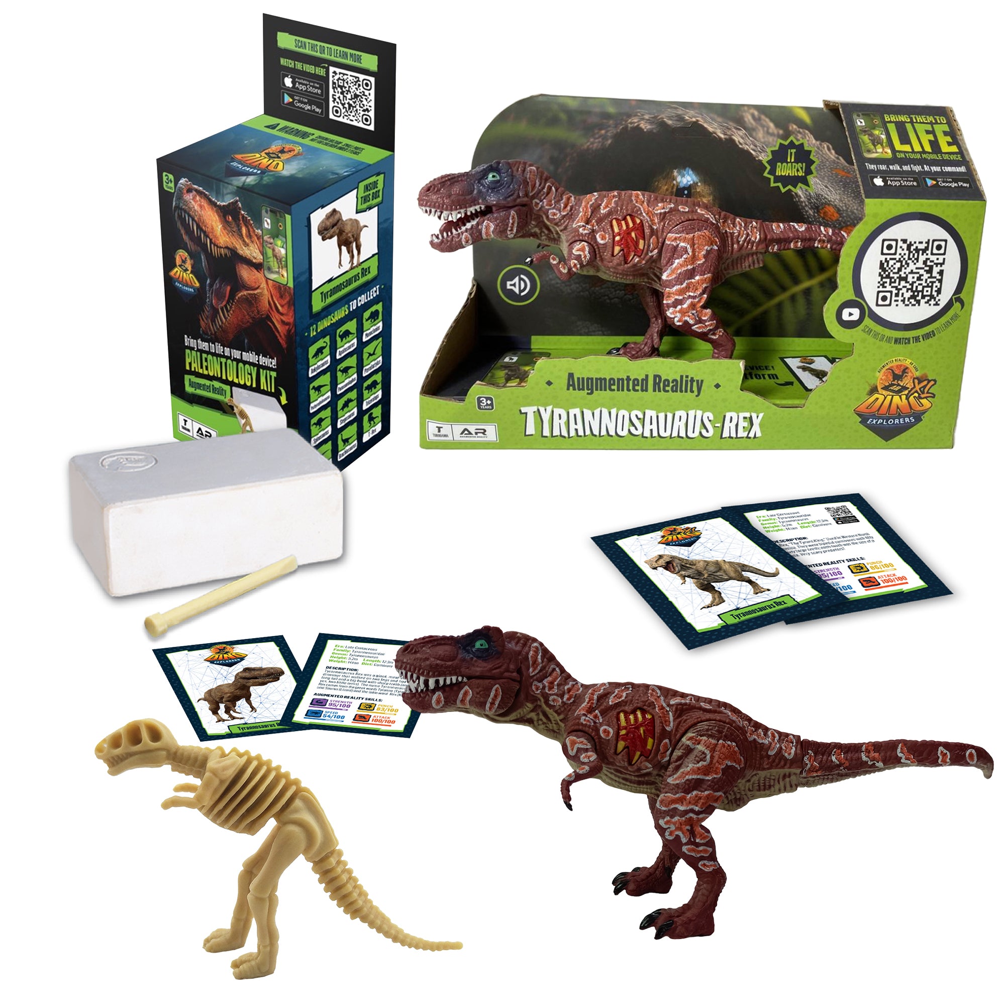 Ty-rex 10センチ　10個セット Dino Explorers AR Dinosaur XL & Brick Combo - 10