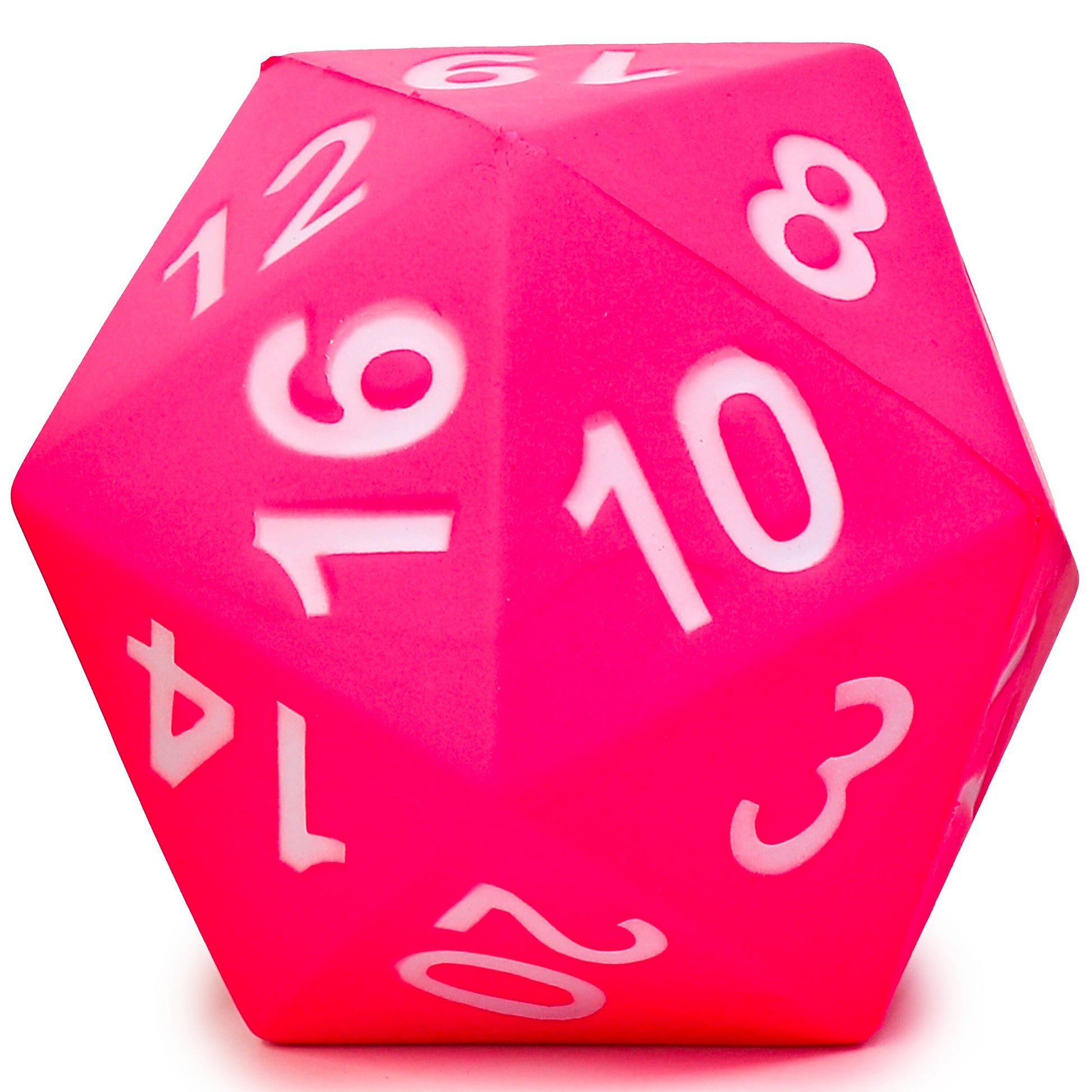 KESS Giant D20 Foam Dice in bright pink, 5-inch oversized 20-sided die for tabletop RPG games
