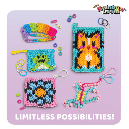 Rainbow Loom Flex Mega Combo Kit with colorful rubber bands, loom boards, and bracelet charms