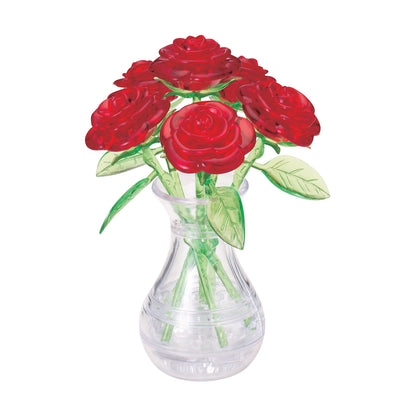 BePuzzled 44-Piece Roses in a Vase 3D Crystal Puzzle, Red BePuzzled 44-Piece Roses in a Vase 3D Crystal Puzzle, Red