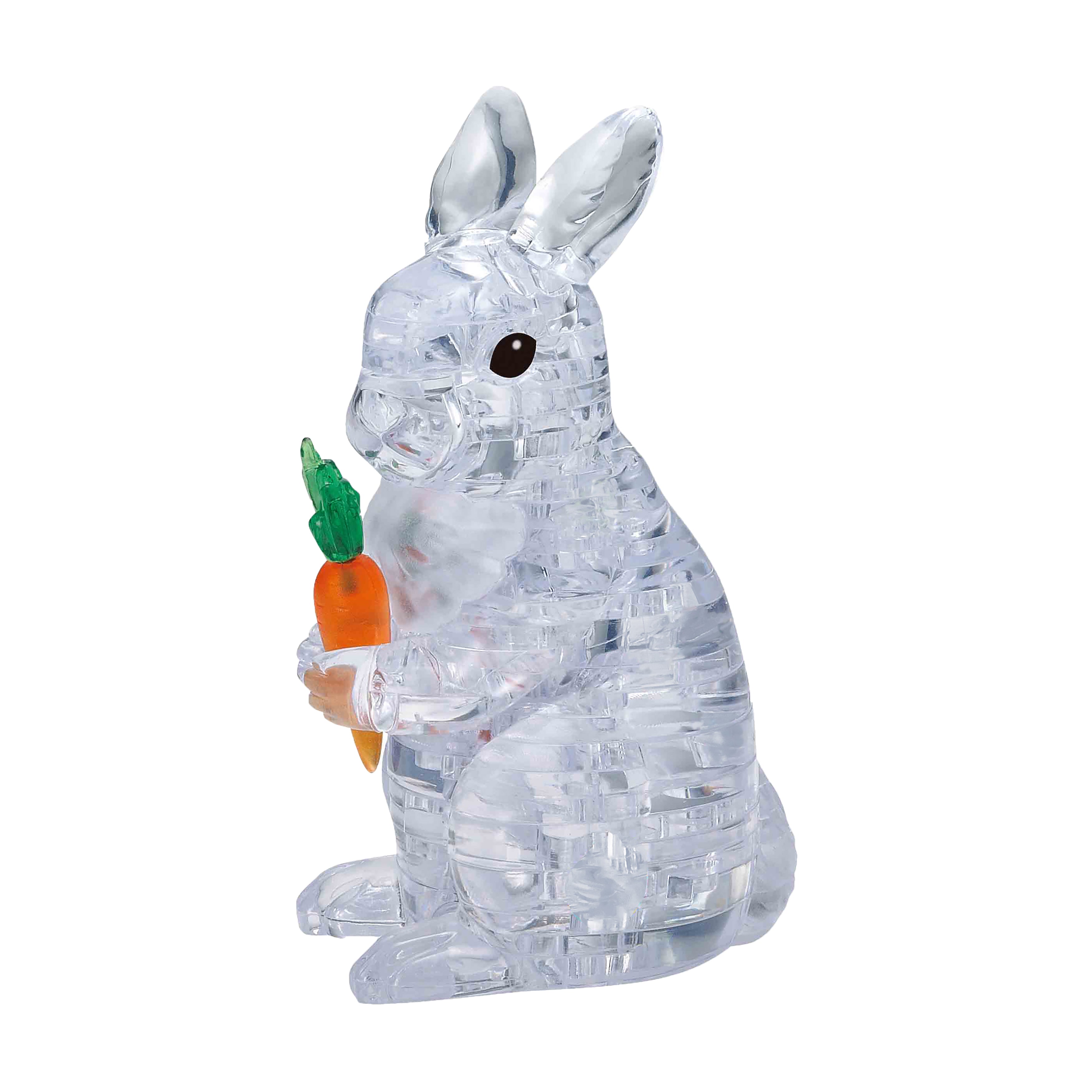 BePuzzled 3D Crystal Rabbit Puzzle - 43 Pieces (White) – Toys