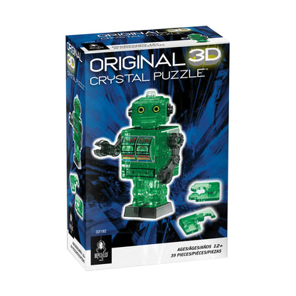 BePuzzled 3D Crystal Puzzle - Tin Robot (Green), 39 Pcs