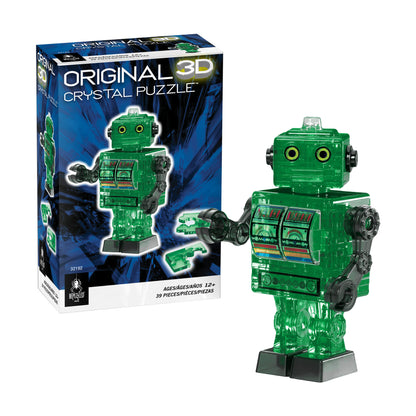BePuzzled 3D Crystal Puzzle - Tin Robot (Green), 39 Pcs