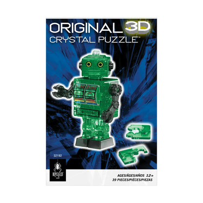 BePuzzled 3D Crystal Puzzle - Tin Robot (Green), 39 Pcs