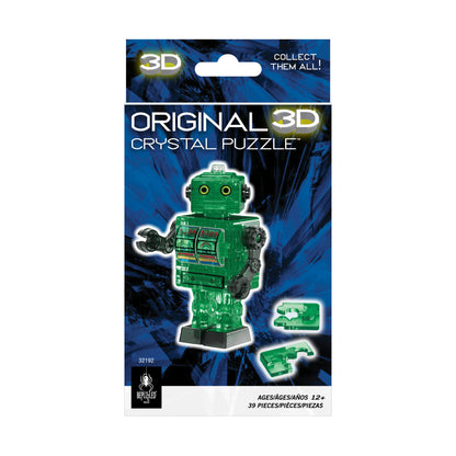 BePuzzled 3D Crystal Puzzle - Tin Robot (Green), 39 Pcs