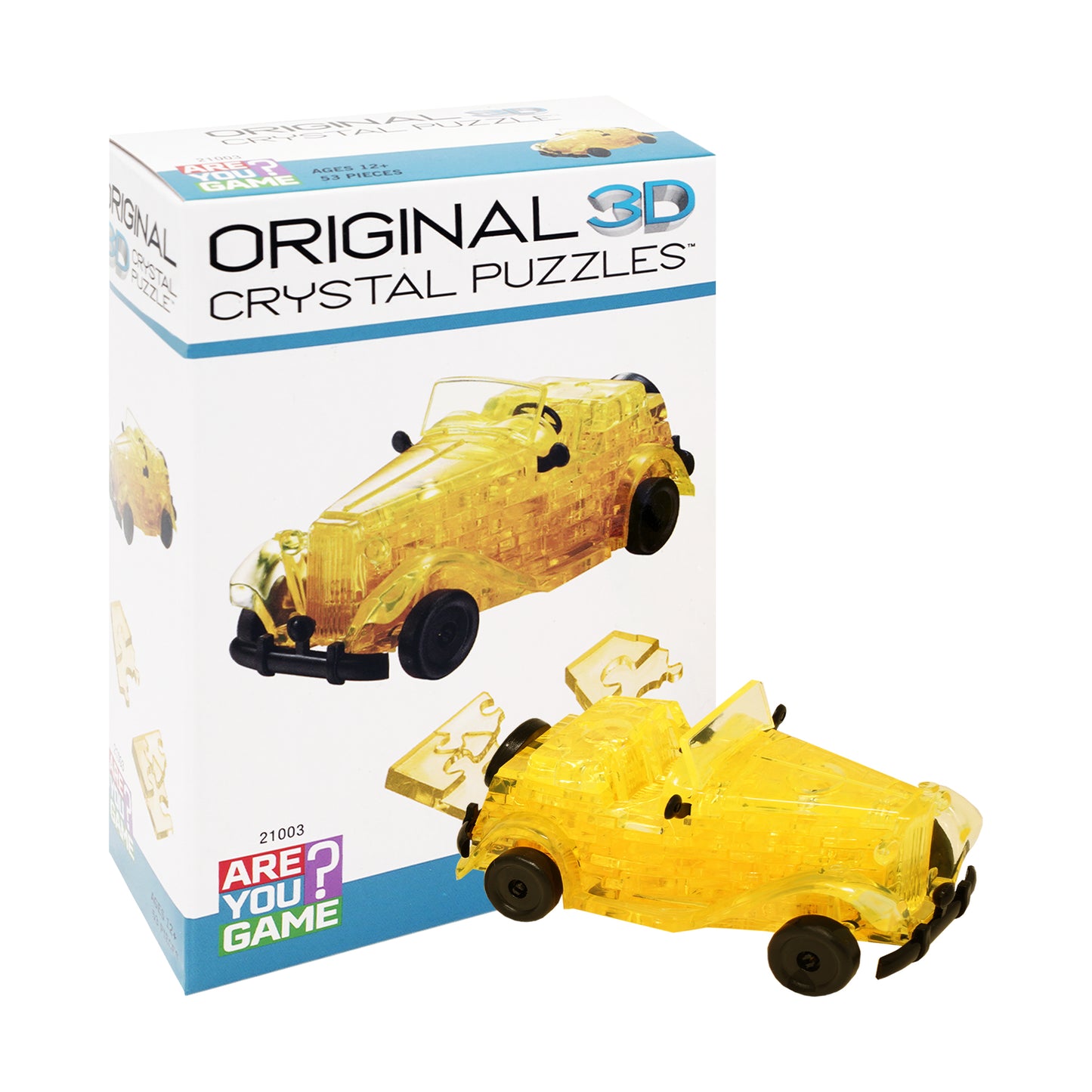 Classic Car Yellow 3D Crystal Puzzle - 53 Pieces