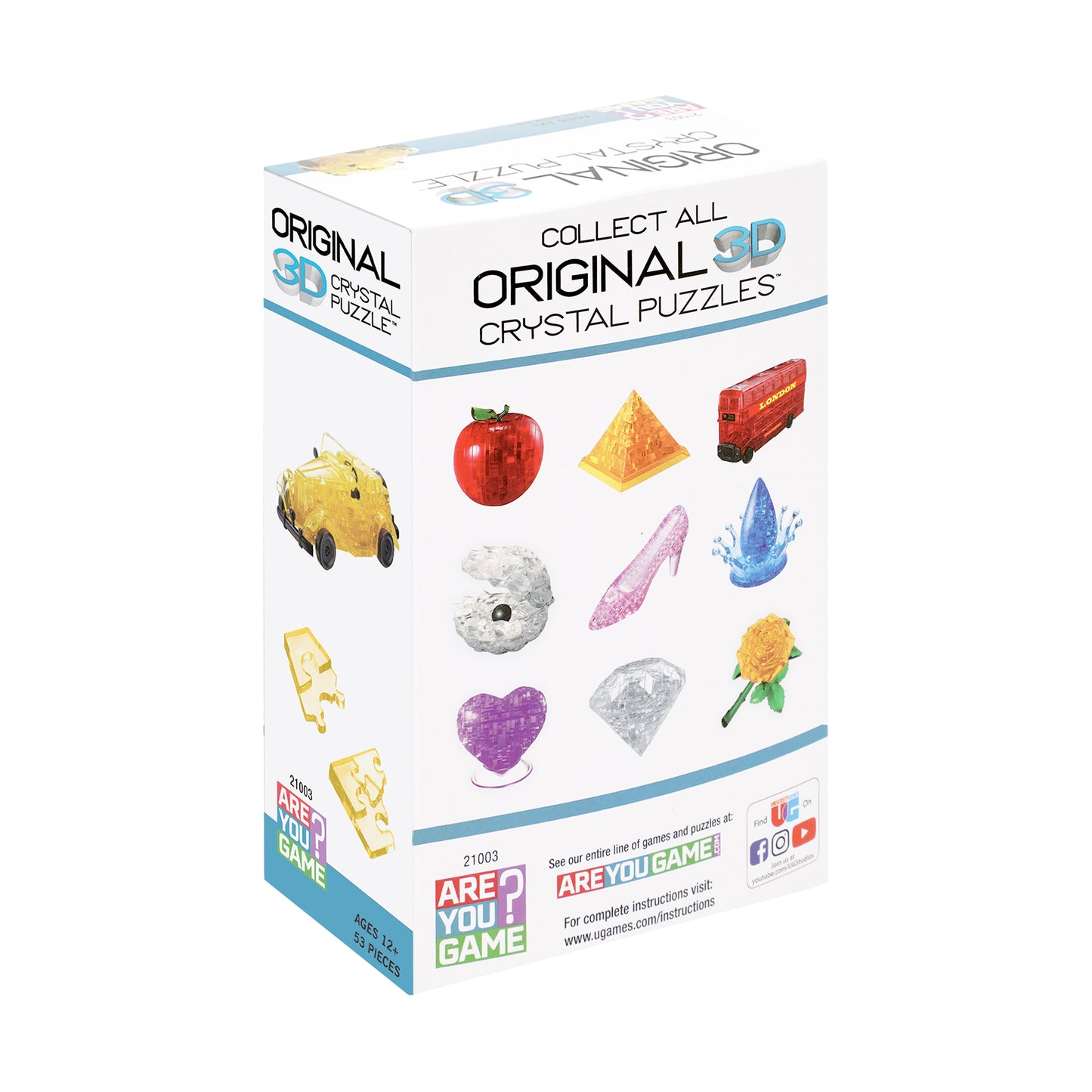 Classic Car Yellow 3D Crystal Puzzle - 53 Pieces