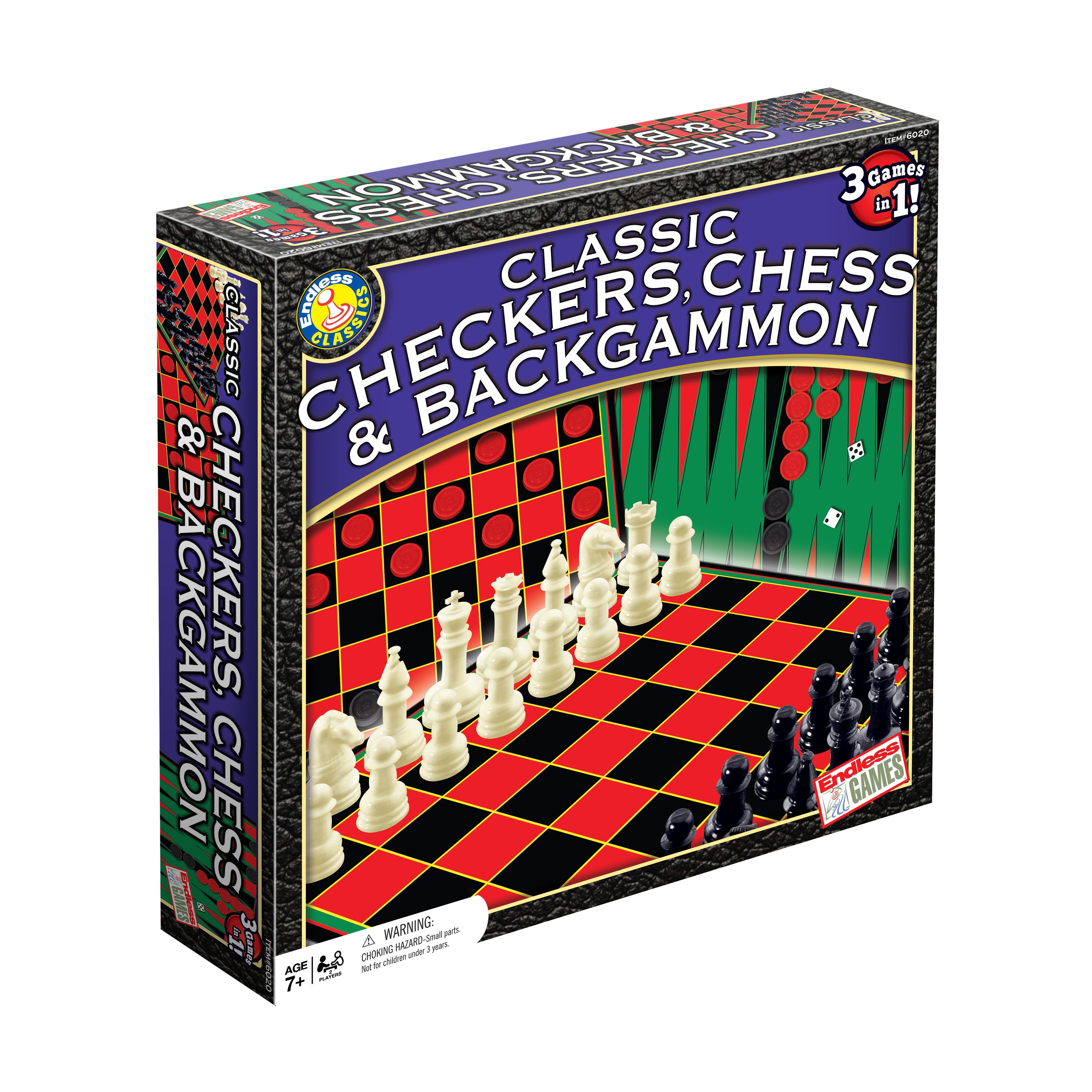Endless Games Trio: Classic Checkers, Chess & Backgammon Board Game ...
