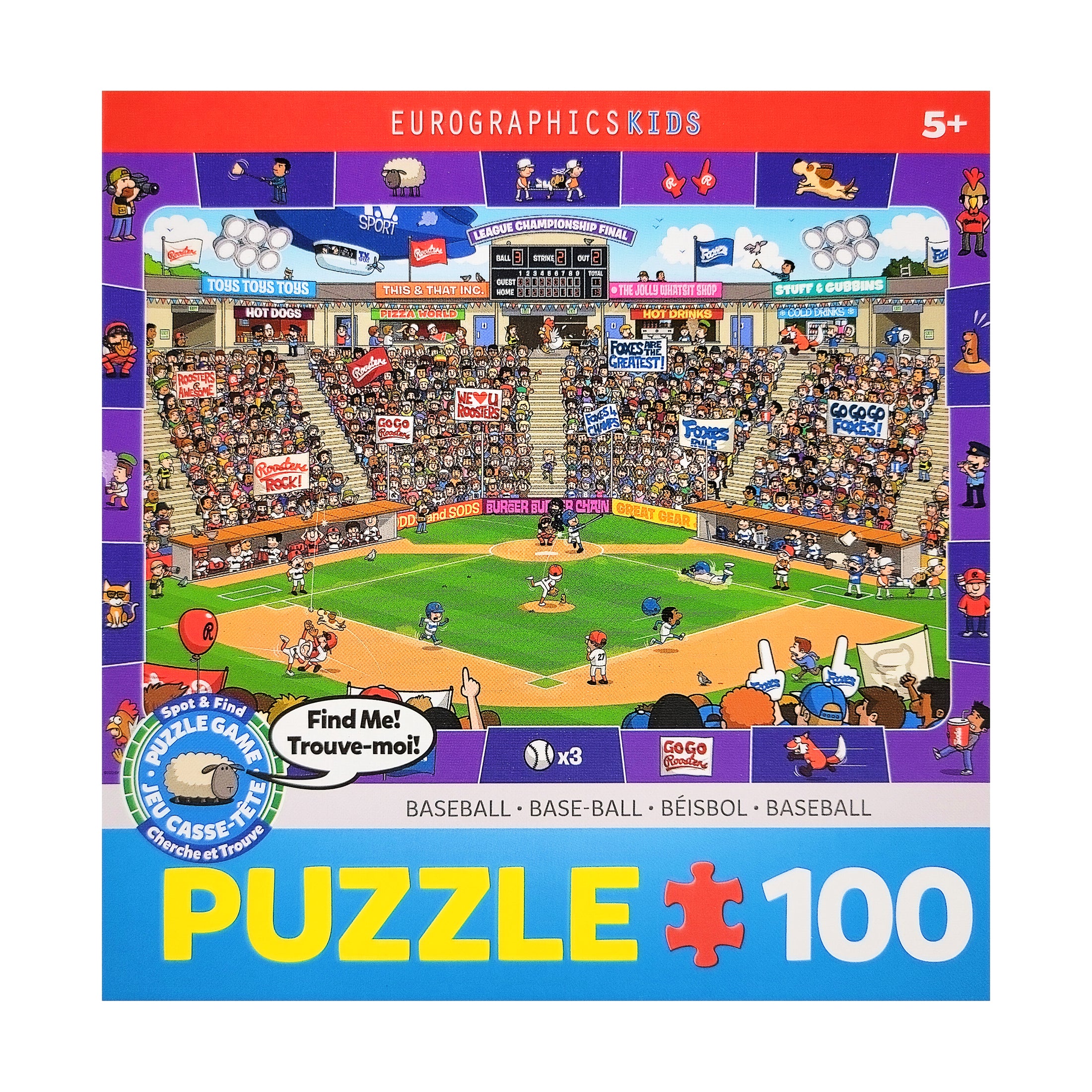 Spot & Find Baseball Themed Puzzle - 100 pc – Toys